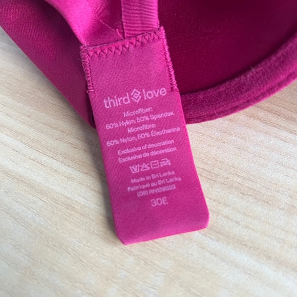 ThirdLove Zero Edge Push-Up Bra in Hot Pink 30E/30DD - Picture 4 of 7